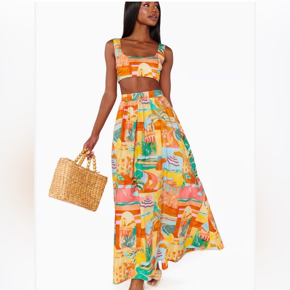 Show Me Your MuMu Dresses & Skirts - New Show Me Your Mumu Pisa Skirt Postcards from Italia with Pockets Size Medium